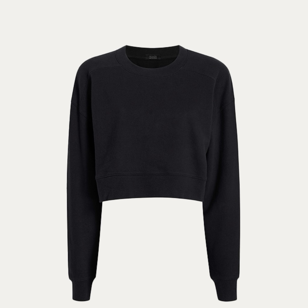 Nuuds XXL black cropped crewneck sweatshirt